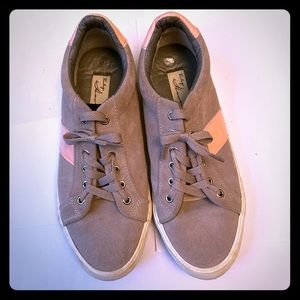 Gray and Pink Suede Vintage Havana Sneakers